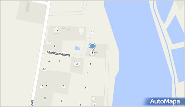 Trzcińsk, Modrzewiowa, 9, mapa Trzcińsk