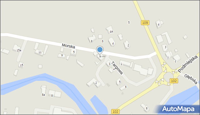 Trzebiatów, Morska, 7, mapa Trzebiatów