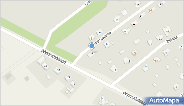 Trzemeszno, Modrzewiowa, 2, mapa Trzemeszno