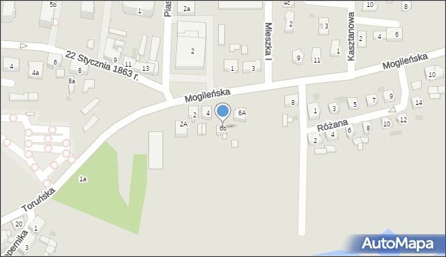 Trzemeszno, Mogileńska, 6b, mapa Trzemeszno