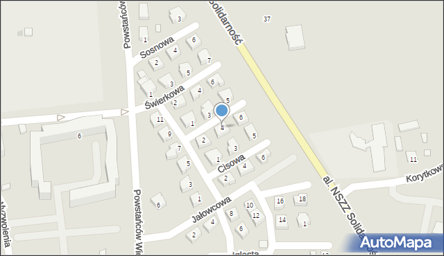 Turek, Modrzewiowa, 4, mapa Turka