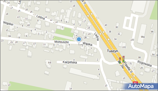 Tuszyn, Moniuszki Stanisława, 3a, mapa Tuszyn