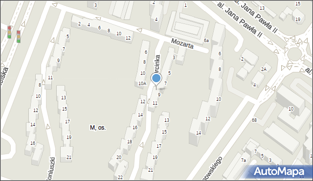 Tychy, Morcinka Gustawa, 9a/10, mapa Tychów