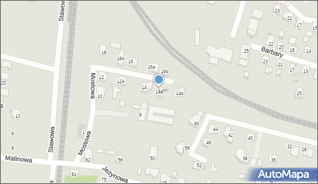 Tychy, Mostowa, 14a, mapa Tychów