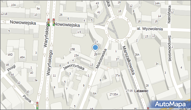 Warszawa, Mokotowska, 15, mapa Warszawy