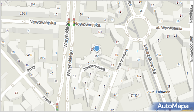 Warszawa, Mokotowska, 15A, mapa Warszawy