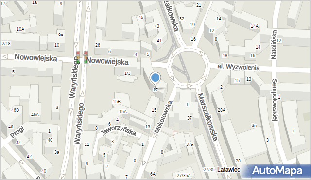 Warszawa, Mokotowska, 17, mapa Warszawy