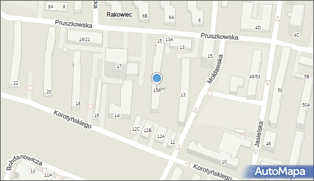 Warszawa, Mołdawska, 13A, mapa Warszawy
