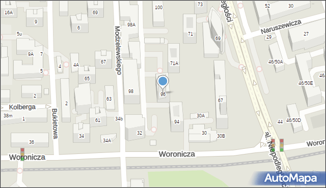 Warszawa, Modzelewskiego Zygmunta, 96, mapa Warszawy
