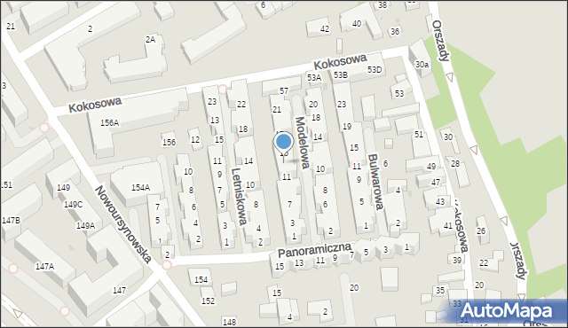 Warszawa, Modelowa, 13, mapa Warszawy