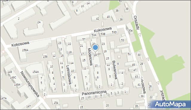 Warszawa, Modelowa, 14, mapa Warszawy