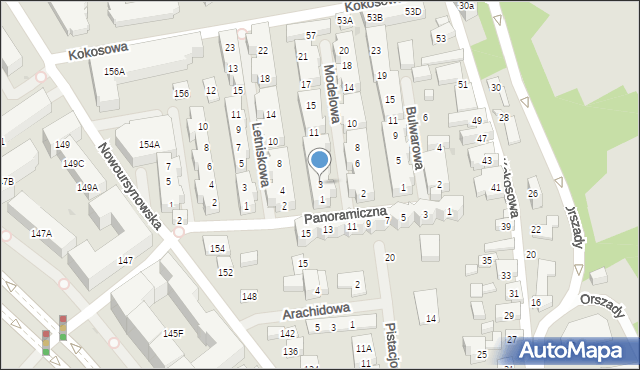 Warszawa, Modelowa, 3, mapa Warszawy