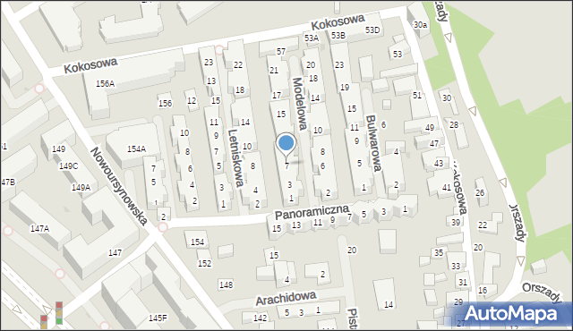 Warszawa, Modelowa, 7, mapa Warszawy