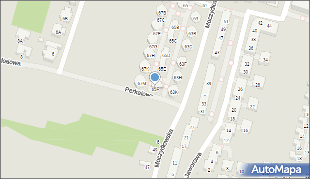 Warszawa, Moczydłowska, 65F, mapa Warszawy