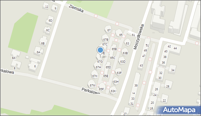 Warszawa, Moczydłowska, 67F, mapa Warszawy