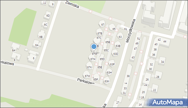 Warszawa, Moczydłowska, 67G, mapa Warszawy