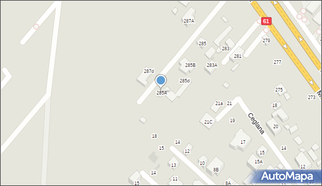 Warszawa, Modlińska, 285A, mapa Warszawy