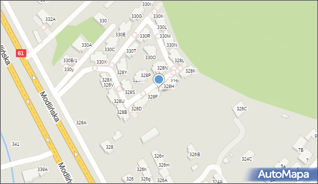 Warszawa, Modlińska, 328G, mapa Warszawy
