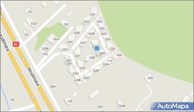 Warszawa, Modlińska, 328O, mapa Warszawy