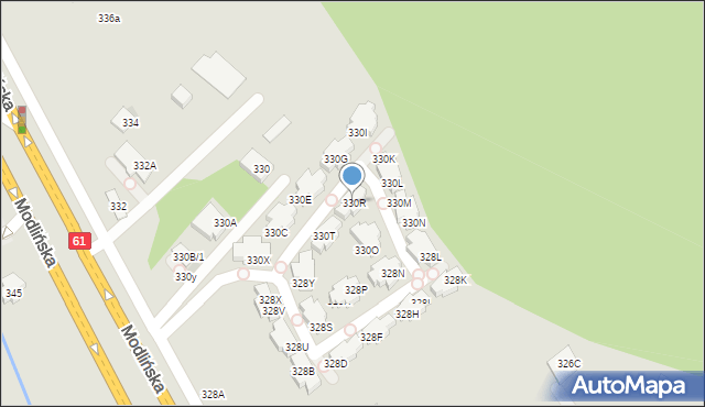 Warszawa, Modlińska, 330R, mapa Warszawy