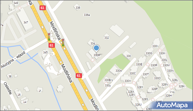 Warszawa, Modlińska, 332A, mapa Warszawy