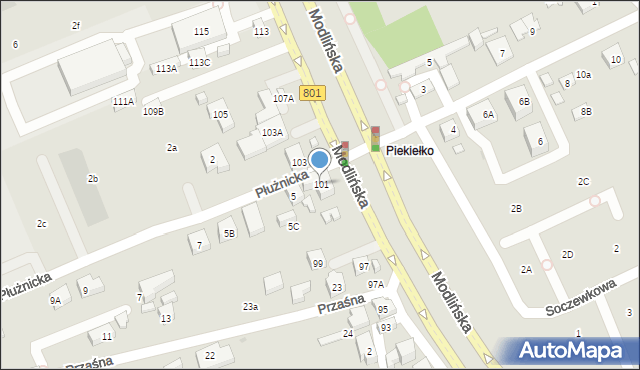 Warszawa, Modlińska, 101, mapa Warszawy