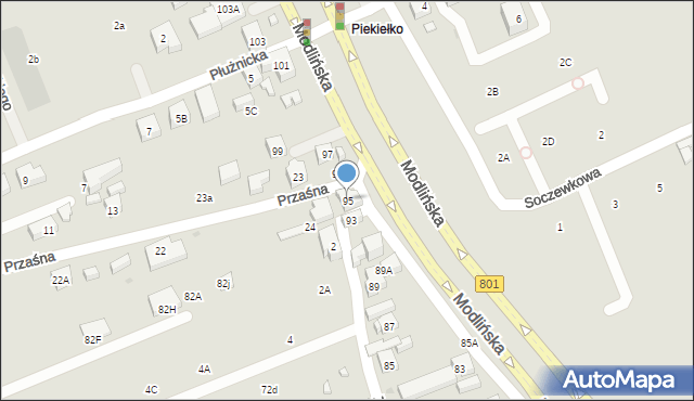 Warszawa, Modlińska, 95, mapa Warszawy