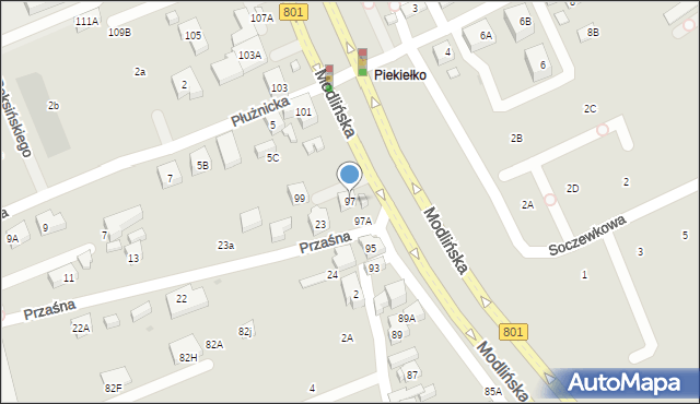 Warszawa, Modlińska, 97, mapa Warszawy
