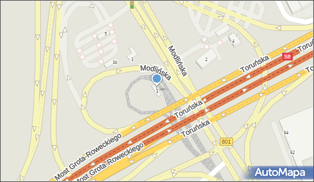 Warszawa, Modlińska, 1, mapa Warszawy