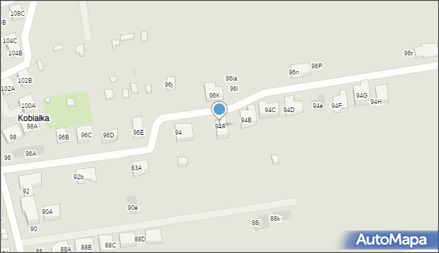 Warszawa, Mochtyńska, 94A, mapa Warszawy