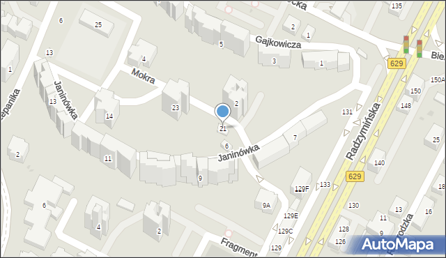 Warszawa, Mokra, 21, mapa Warszawy