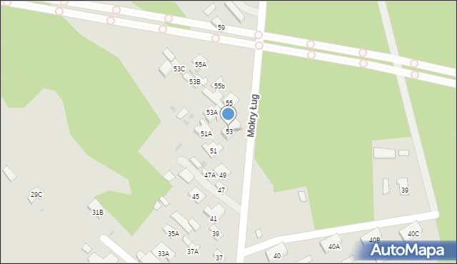 Warszawa, Mokry Ług, 53, mapa Warszawy