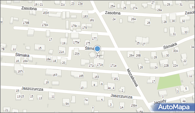 Warszawa, Mozaikowa, 173, mapa Warszawy