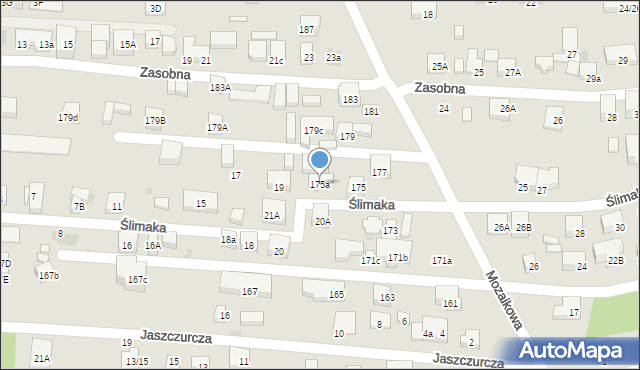 Warszawa, Mozaikowa, 175a, mapa Warszawy