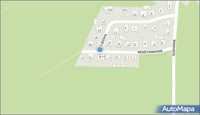 Wasilków, Modrzewiowa, 9, mapa Wasilków