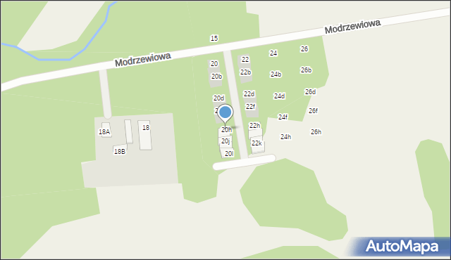 Wiązowna, Modrzewiowa, 20h, mapa Wiązowna