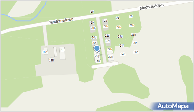 Wiązowna, Modrzewiowa, 20j, mapa Wiązowna