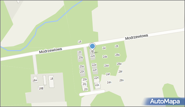 Wiązowna, Modrzewiowa, 22a, mapa Wiązowna