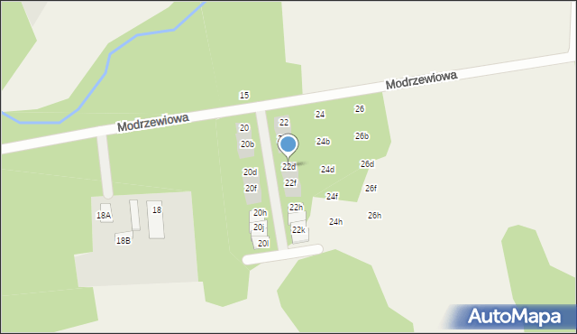 Wiązowna, Modrzewiowa, 22d, mapa Wiązowna