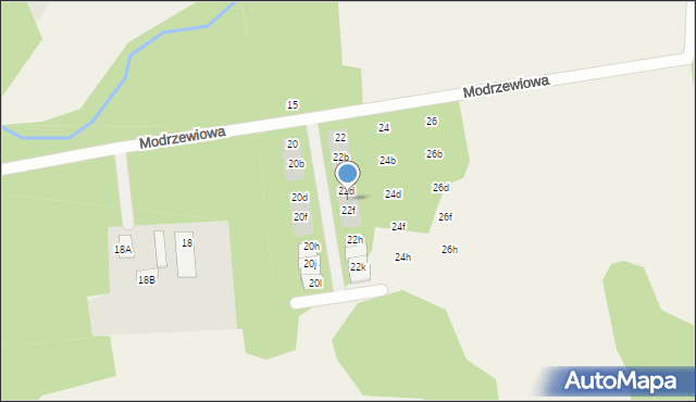 Wiązowna, Modrzewiowa, 22e, mapa Wiązowna