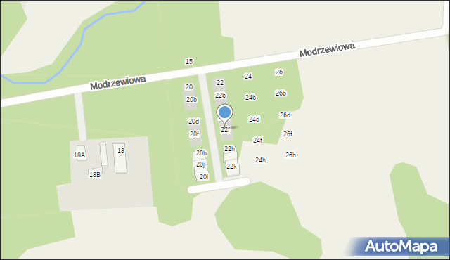 Wiązowna, Modrzewiowa, 22f, mapa Wiązowna