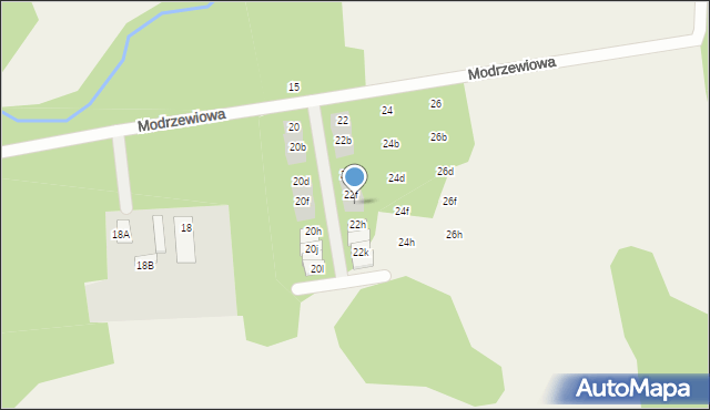 Wiązowna, Modrzewiowa, 22g, mapa Wiązowna