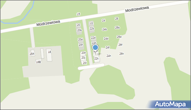 Wiązowna, Modrzewiowa, 22j, mapa Wiązowna