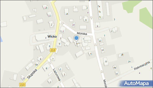 Wicko, Morska, 9, mapa Wicko