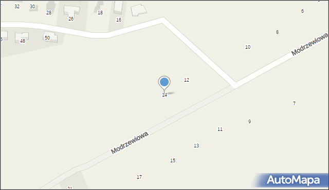 Więckowice, Modrzewiowa, 14, mapa Więckowice