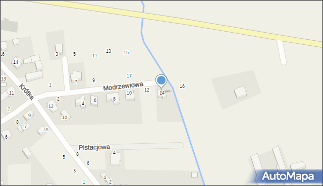 Więckowice, Modrzewiowa, 14, mapa Więckowice