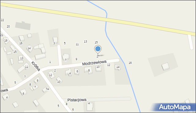 Więckowice, Modrzewiowa, 17, mapa Więckowice