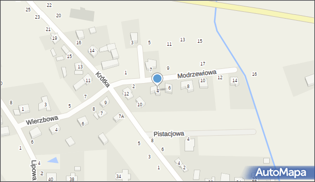 Więckowice, Modrzewiowa, 4, mapa Więckowice