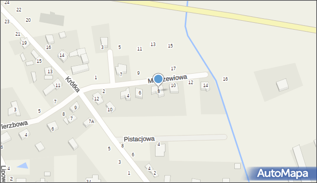 Więckowice, Modrzewiowa, 8, mapa Więckowice