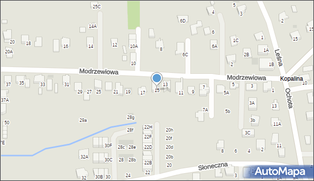 Wieliczka, Modrzewiowa, 15, mapa Wieliczka
